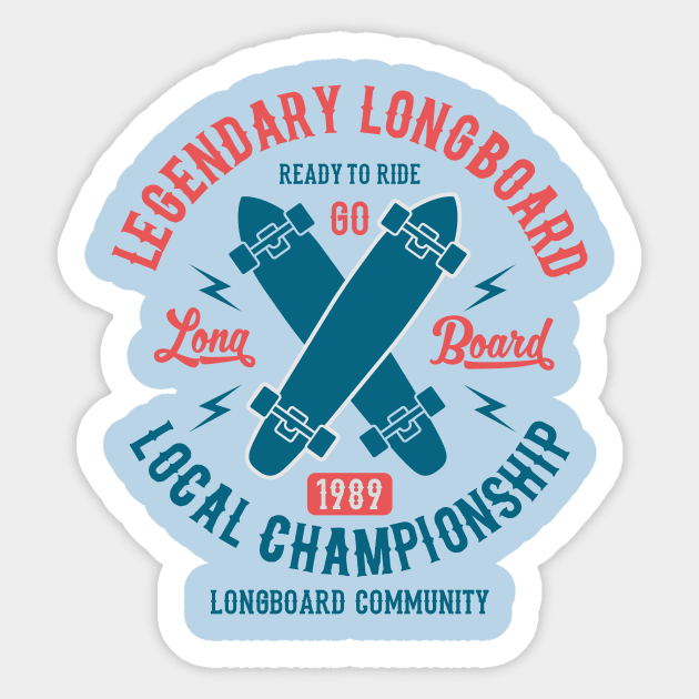 Legendary Longboard Sticker by lionkingdesign